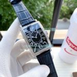 Replica Franck Muller Long Island Watches - Diamond Case Black Dial Leather Band